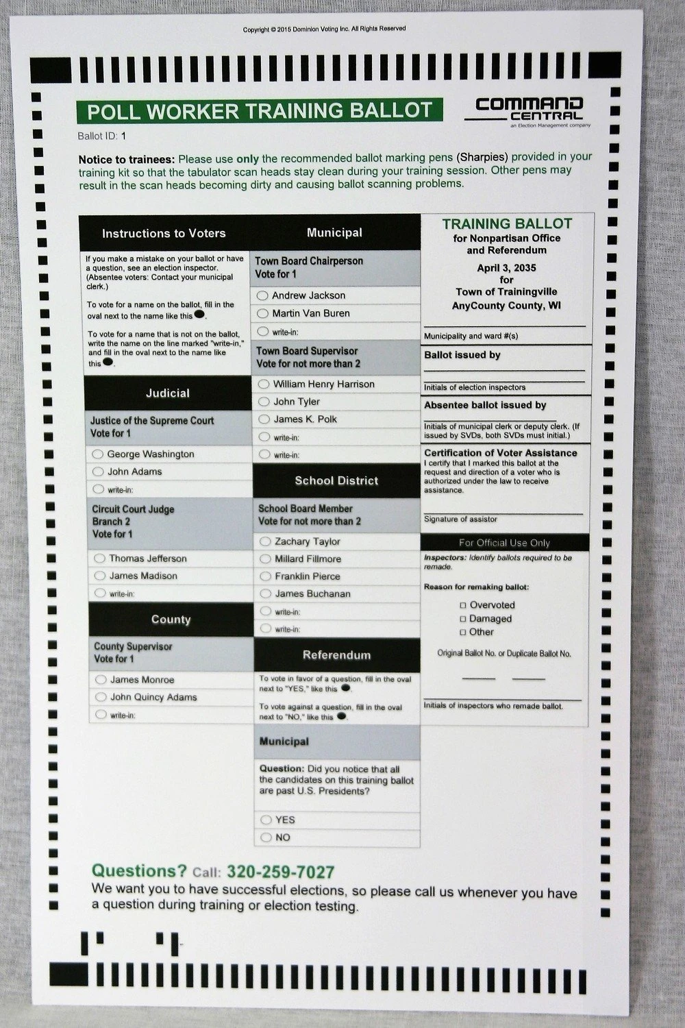 Blank Test Ballots (ICE - Pack of 50)
